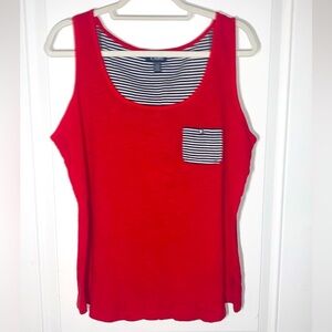 CHAPS Women’s Red, White and Blue Tank Top Size 2X